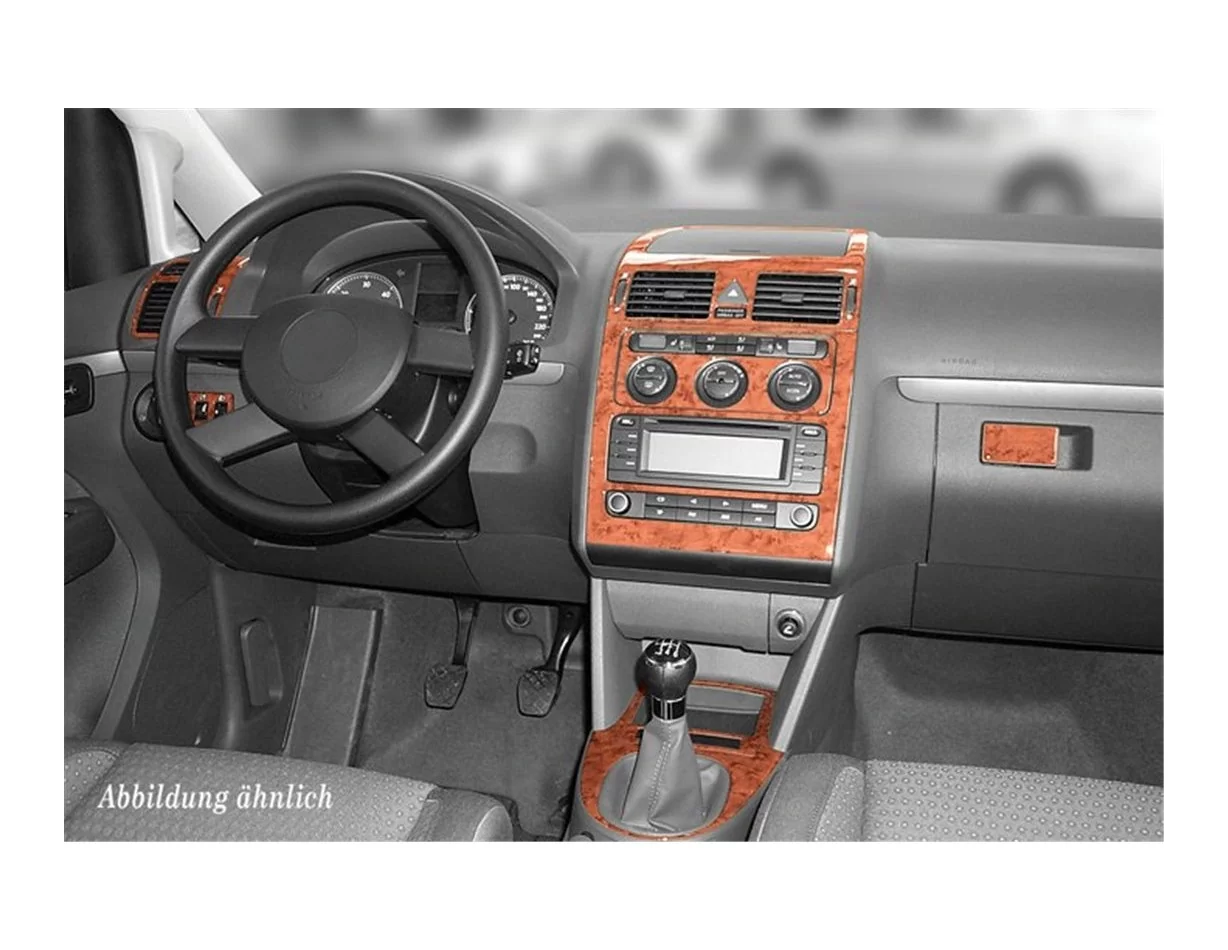 Volkswagen Touran 01.03-12.09 Kit de garniture de tableau de bord intérieur 3D Dash Trim Dekor 11-Parts - 1