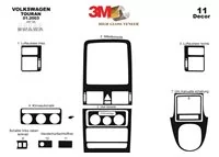 Volkswagen Touran 01.03-12.09 Kit de garniture de tableau de bord intérieur 3D Dash Trim Dekor 11-Parts - 2 Volkswagen Touran 01.03-12.09 Kit de garniture de tableau de bord intérieur 3D Dash Trim Dekor 11-Parts - 2