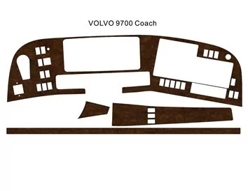Volvo 9700 Bus Coach 2013 Kit de garniture de tableau de bord intérieur 3D Dash Trim Dekor 4-Parts - 1