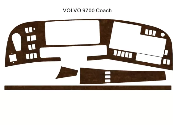 Volvo 9700 Bus Coach 2013 3D Interior Dashboard Trim Kit Dash Trim Dekor 4-Parts - 1 - Interior Dash Trim Kit