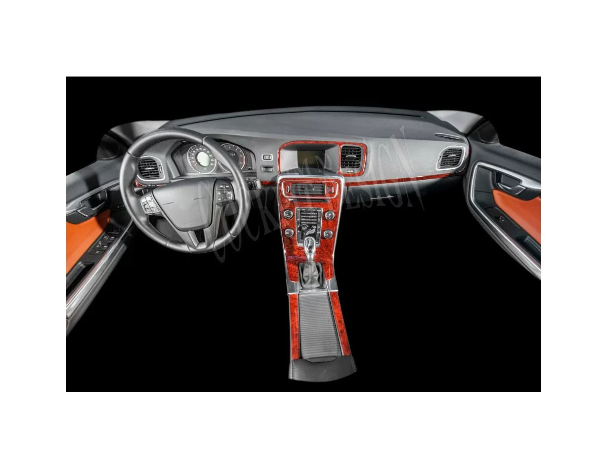 Volvo S 60 01.2012 Kit de garniture de tableau de bord intérieur 3D Décoration de tableau de bord 12 pièces - 1