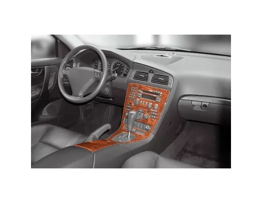 Volvo S 60 08.00-04.05 Kit de garniture de tableau de bord intérieur 3D Dash Trim Dekor 10-Parts - 1