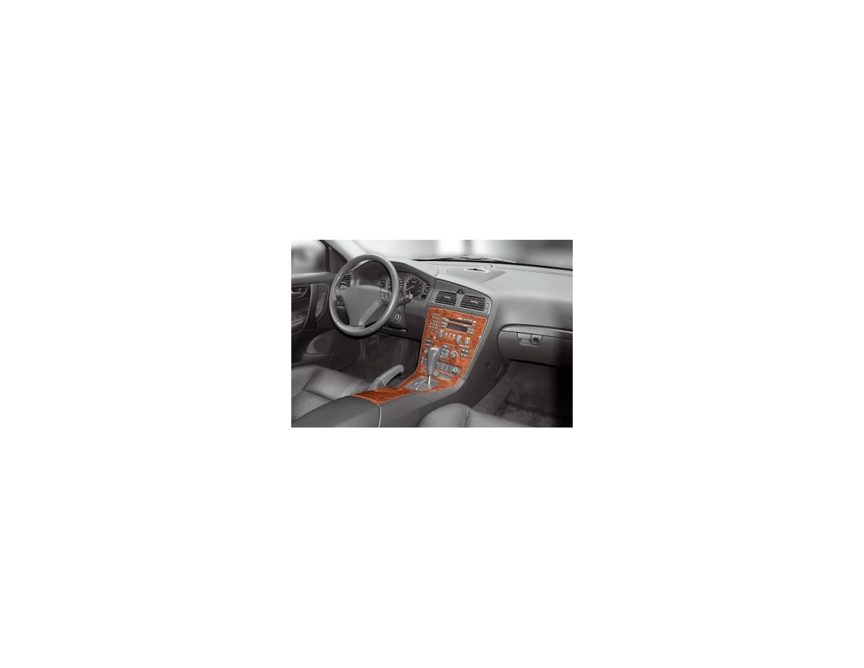 Volvo S 60 08.00-04.05 Kit de garniture de tableau de bord intérieur 3D Dash Trim Dekor 10-Parts - 1
