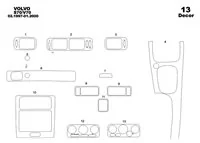 Volvo S 70-V 70 02.97-12.99 Kit de garniture de tableau de bord intérieur 3D Dash Trim Dekor 13-Parts - 2