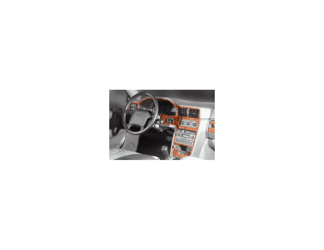 Volvo S 90-V 90 12.96-03.98 Kit de garniture de tableau de bord intérieur 3D Dash Trim Dekor 17-Parts - 1