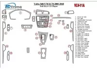 Volvo S60 2005-UP Ensemble complet, kit de garniture de tableau de bord intérieur BD pour changeur de 6 CD - 1