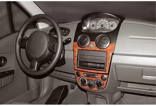 Chevrolet Matiz-Spark 02.2005 3D Interior Dashboard Trim Kit Dash Trim Dekor 3-Parts - 1 - Interior Dash Trim Kit