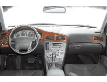 Volvo V 70 01.00-04.05 Kit de garnitures de tableau de bord intérieur 3D Dash Trim Dekor 6-Parts - 1