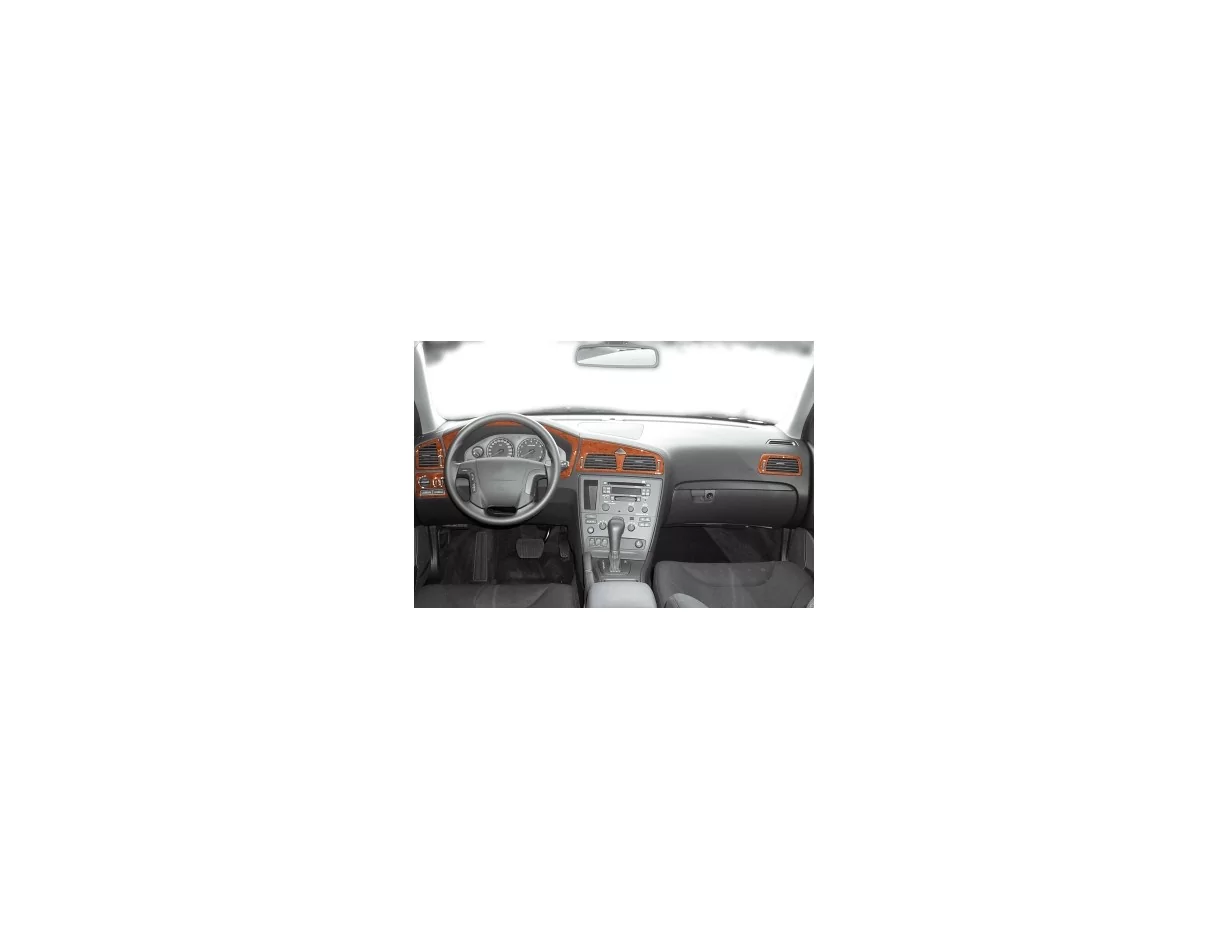Volvo V 70 01.00-04.05 Kit de garnitures de tableau de bord intérieur 3D Dash Trim Dekor 6-Parts - 1