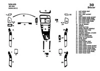Volvo XC60 2008-2012 Kit de garniture de tableau de bord intérieur 3D Dash Trim Dekor 30-Parts - 2 Volvo XC60 2008-2012 Kit de garniture de tableau de bord intérieur 3D Dash Trim Dekor 30-Parts - 2