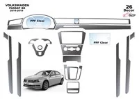 Volkswagen Passat B8 2015-2018 Kit de garniture de tableau de bord intérieur 3D Dash Trim Dekor 26-Parts - 1 Volkswagen Passat B8 2015-2018 Kit de garniture de tableau de bord intérieur 3D Dash Trim Dekor 26-Parts - 1