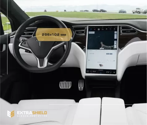 Tesla Model X 2015 - Present Digital Speedometer 12,3" ExtraShield Screeen Protector - 1 - Interior Dash Trim Kit