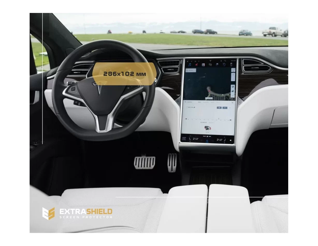 Tesla Model X 2015 - Present Digital Speedometer 12,3" ExtraShield Screeen Protector - 1