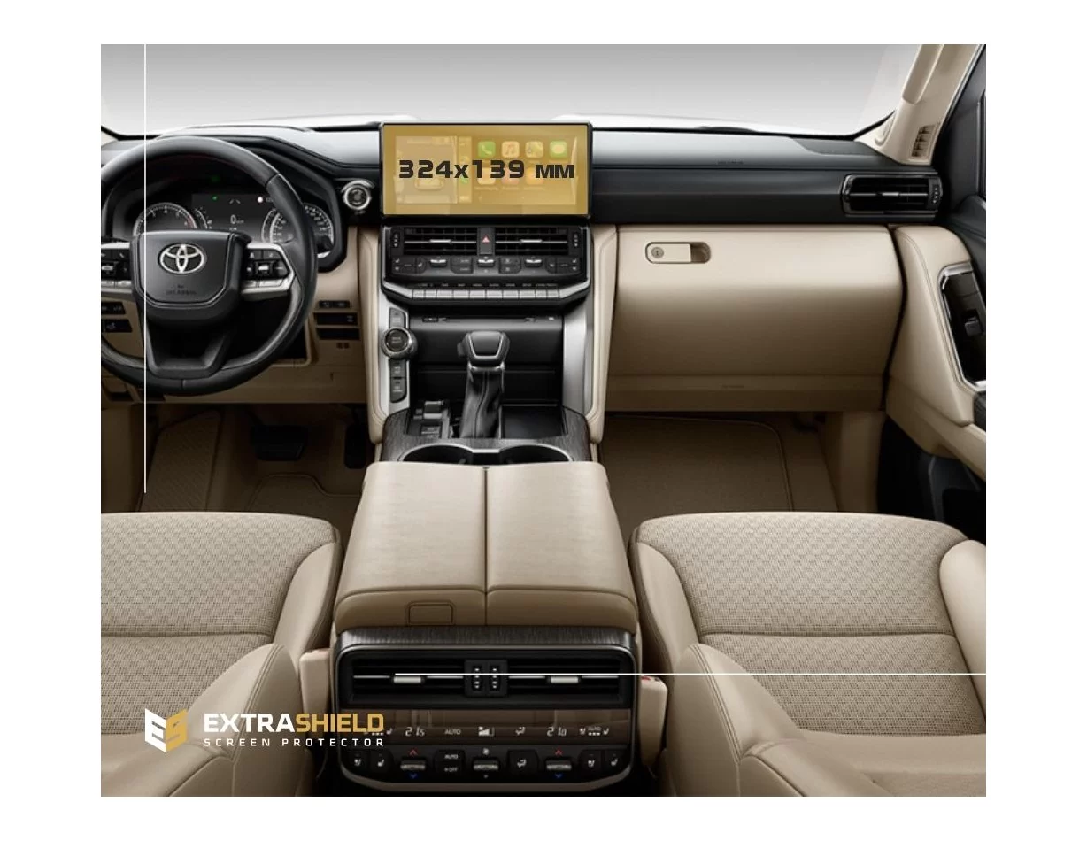 Toyota Land Cruiser 300 2021 - Present Full color LCD monitor (12.3") ExtraShield Screeen Protector - 1