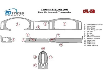 Chevrolet SSR 2003-2006 Kit de garniture de tableau de bord intérieur BD de base - 1