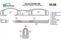 Chevrolet SSR 2003-2006 Kit de garniture de tableau de bord intérieur BD de base - 1 Chevrolet SSR 2003-2006 Kit de garniture de tableau de bord intérieur BD de base - 1