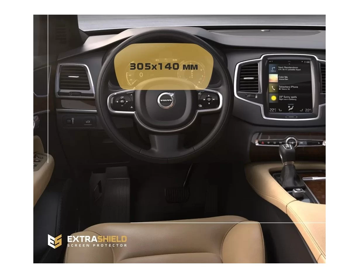 Volvo XC60 2017 - Present Digital Speedometer ExtraShield Screeen Protector - 1