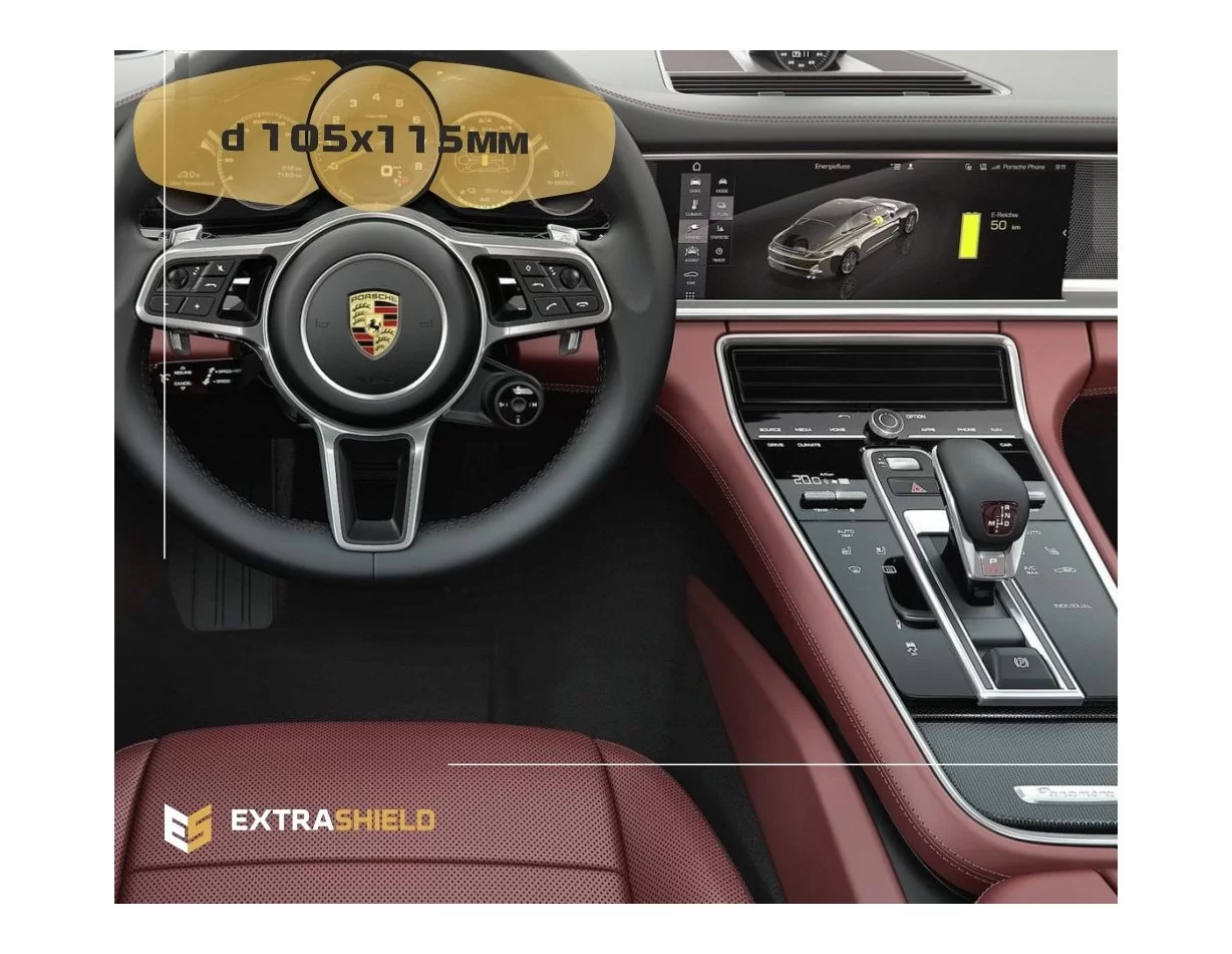 Porsche Panamera II 2017 - Present Digital Speedometer 12" ExtraShield Screeen Protector - 1