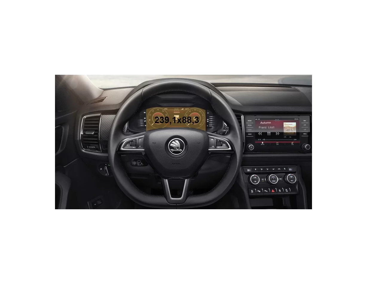Skoda Kodiaq (NS7) 2016 - Present Digital Speedometer LCD-Digi 10,25" ExtraShield Screeen Protector - 1