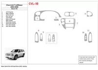 Chevrolet Trail Blazer 2002-UP Kit de garniture de tableau de bord intérieur BD de base - 1