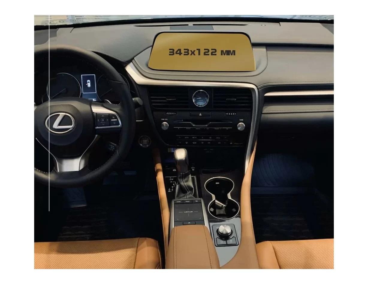 Lexus RX 2019 - Present Multimedia 8" ExtraShield Screeen Protector - 1 - Interior Dash Trim Kit
