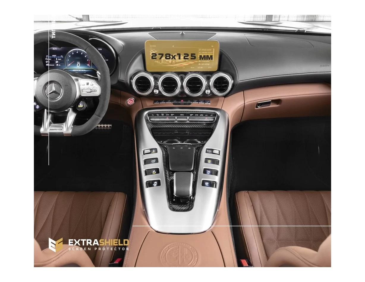 Mercedes-Benz AMG GT (C190/R190) 2016 - 2020 Multimedia 10,3" ExtraShield Screeen Protector - 1