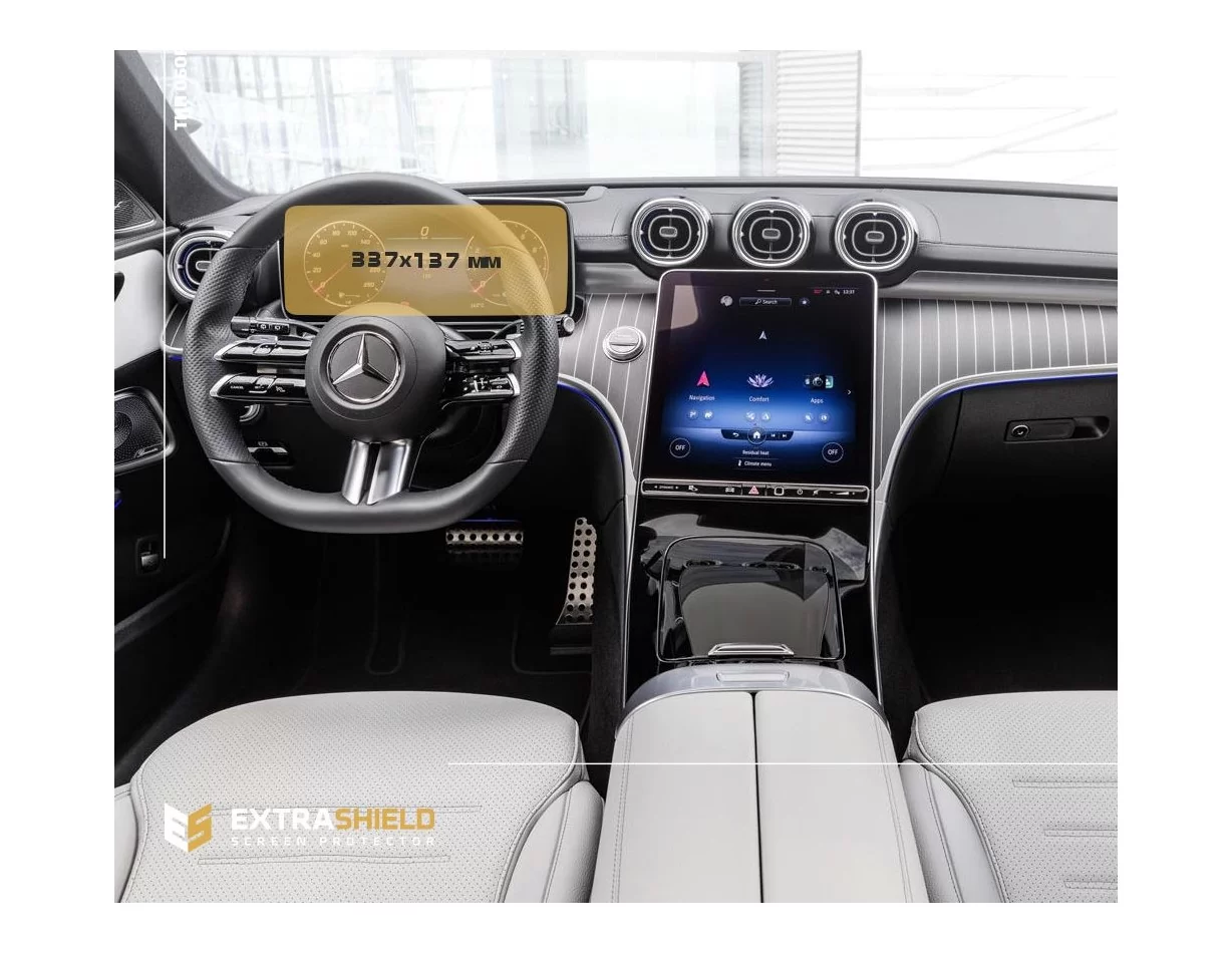 Mercedes-Benz C-class (S206/W206) 2021 - Present Color multifunction display 10.25" ExtraShield Screeen Protector - 1