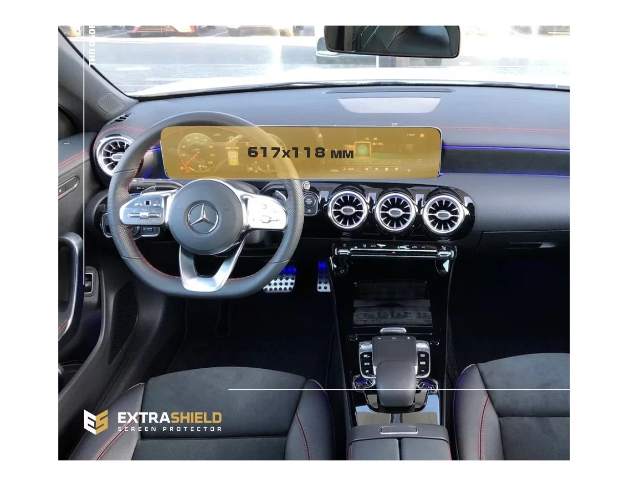 Mercedes-Benz CLA (C118) 2019 - Present Digital Speedometer + Multimedia 10,25" ExtraShield Screeen Protector - 1