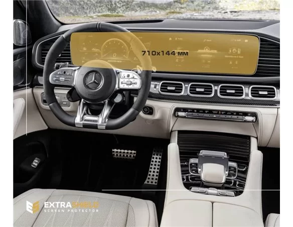 Mercedes-Benz GLS (W167) 2019 - Present Digital Speedometer + Multimedia 12,3" ExtraShield Screeen Protector - 1