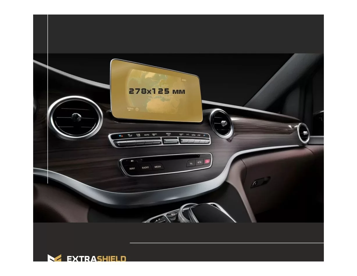 Mercedes-Benz V-class (W447) 2014 - Present Multimedia 10,3" ExtraShield Screeen Protector - 1