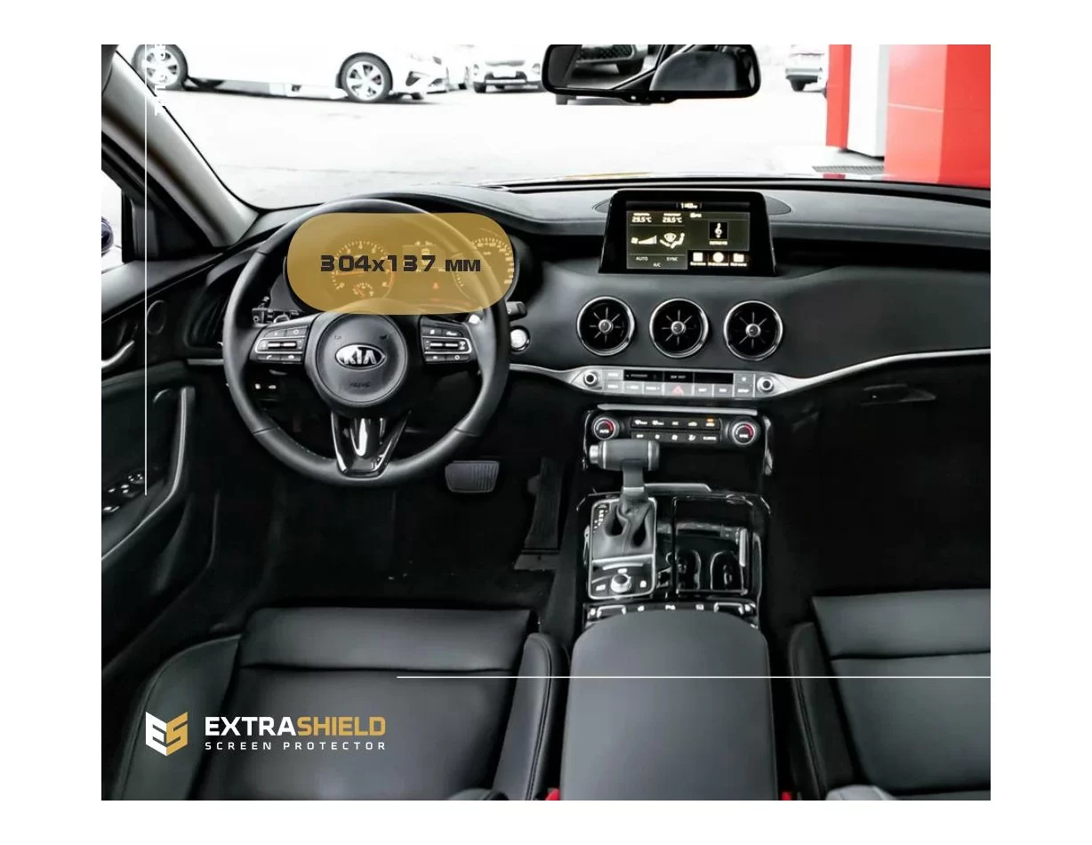 KIA Stinger 2017 - 2021 Digital Speedometer Supervision 12,3" ExtraShield Screeen Protector - 1