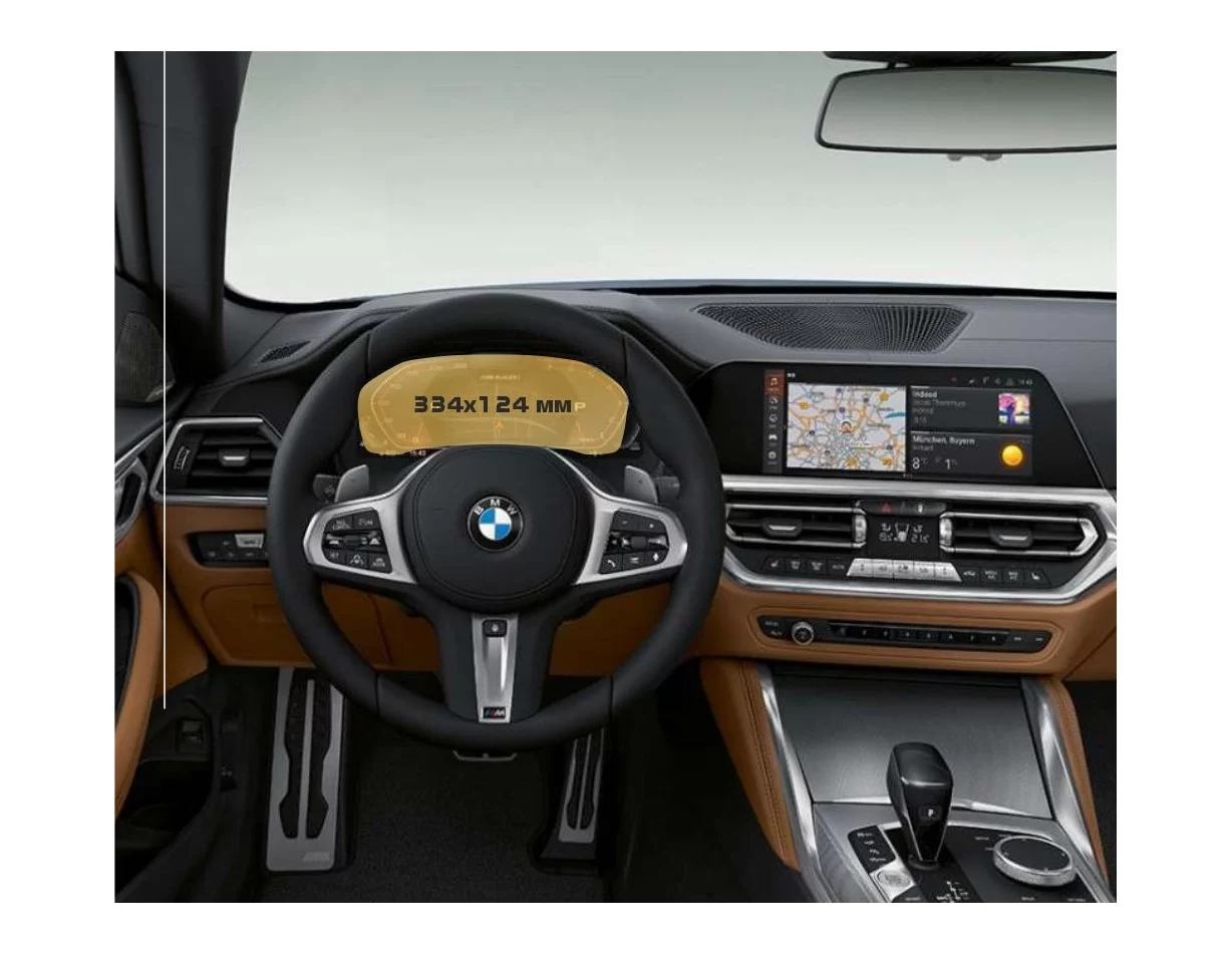 BMW 2 Series (G42) 2021 - Present Digital Speedometer (without sensor) 12,3" ExtraShield Screeen Protector - 1