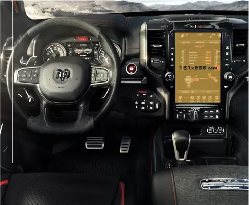 Dodge Ram TRX 2021 - Present Multimedia 12" ExtraShield Screeen Protector - 1 - Interior Dash Trim Kit