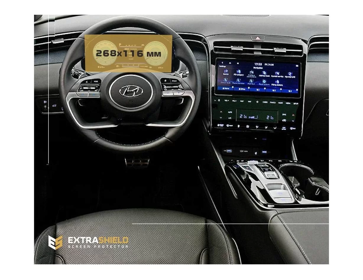 Hyundai Tucson 2021 - Present Digital Speedometer ExtraShield Screeen Protector - 1 - Interior Dash Trim Kit