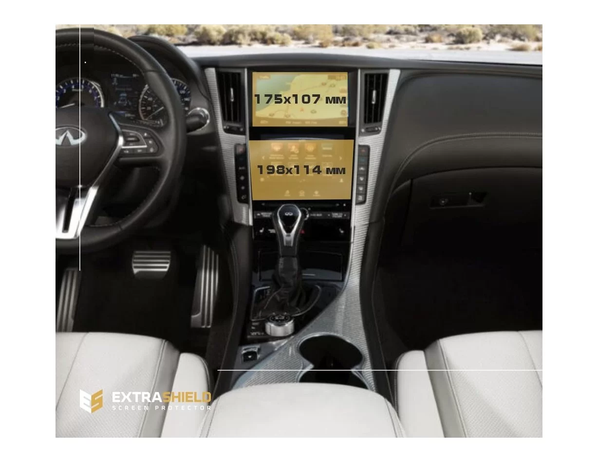 Infiniti Q60 (CV37) 2017 - Present Multimedia + Climate-Control 7-8" ExtraShield Screeen Protector - 1