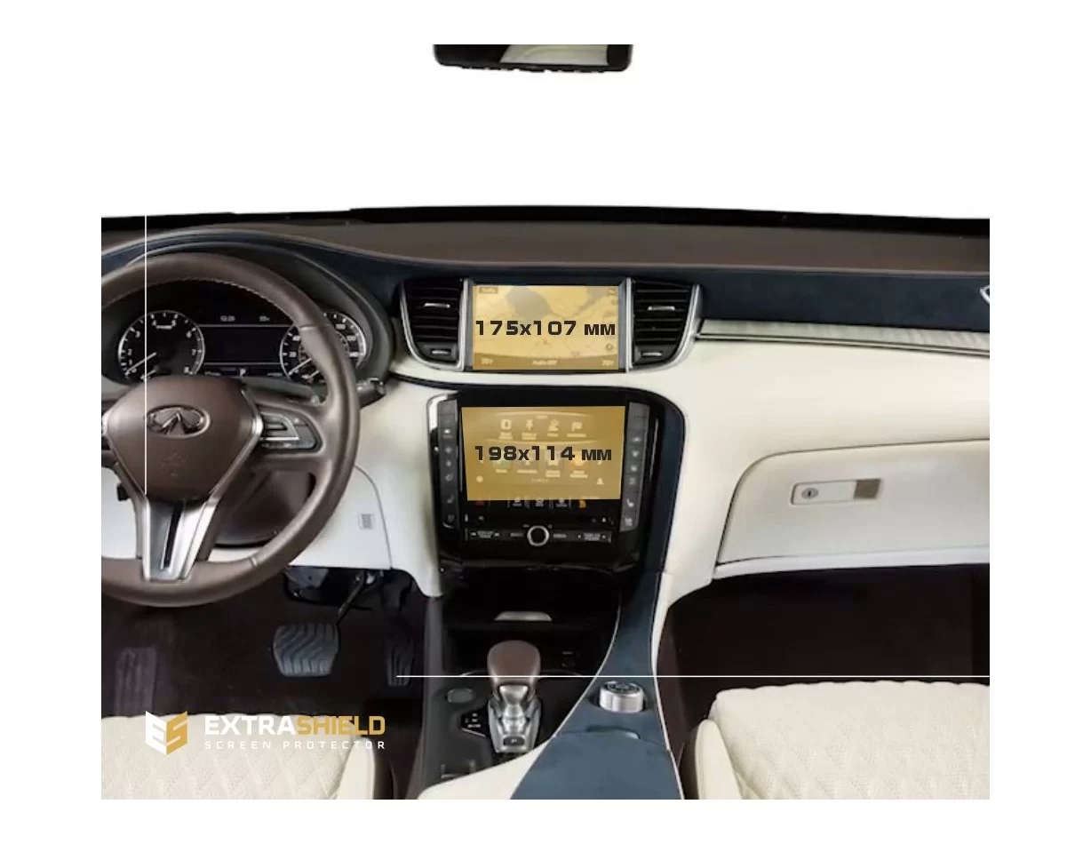 Infiniti QX50 (P71A) 2017 - Present Multimedia + Climate-Control 7-8" ExtraShield Screeen Protector - 1