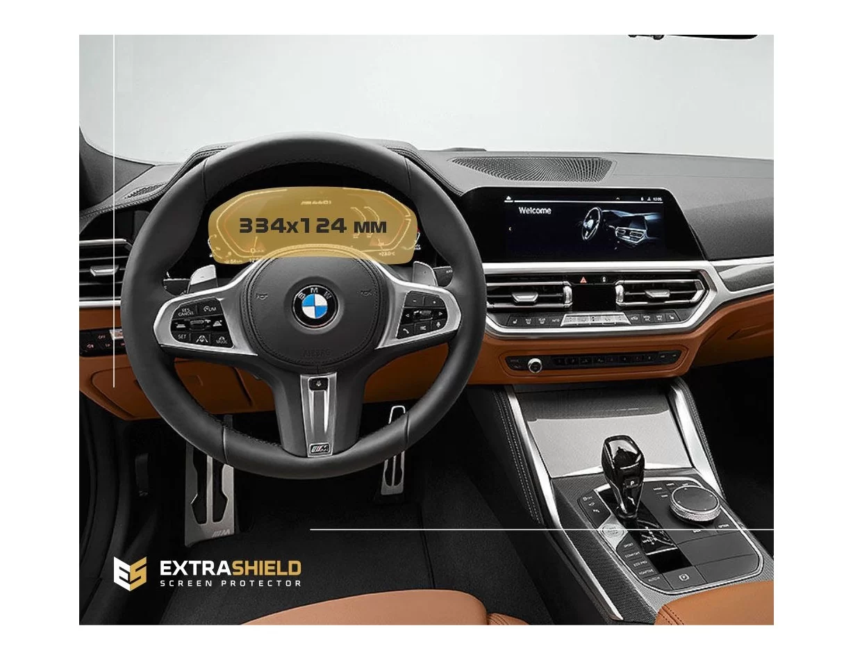 BMW 4 Series (G22) 2020 - Present Digital Speedometer (without sensor) 12,3" ExtraShield Screeen Protector - 1
