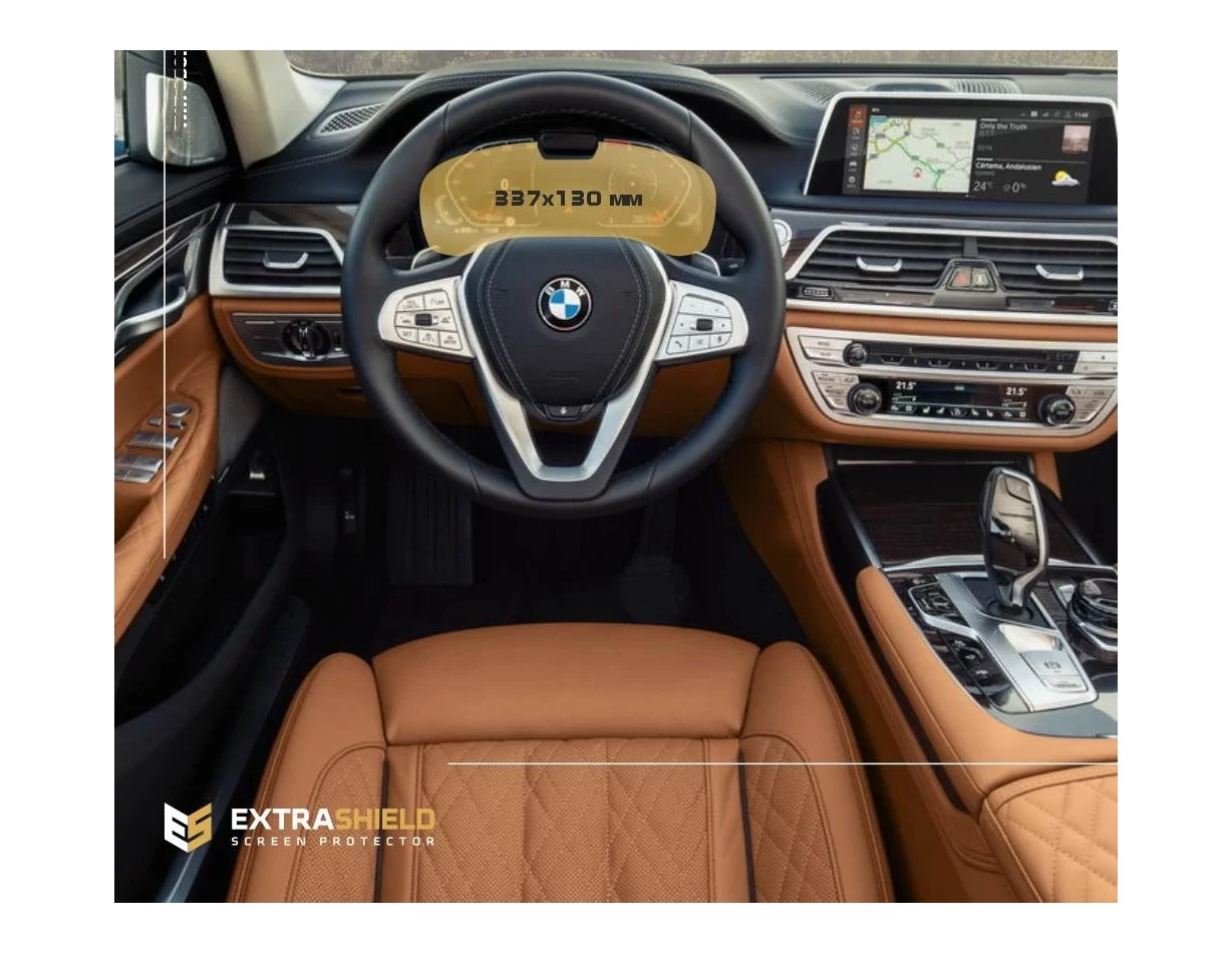 BMW 7 Series (G11/G12) 2019 - Present Digital Speedometer (with camera) 12,3" ExtraShield Screeen Protector - 1 - Interior Dash 