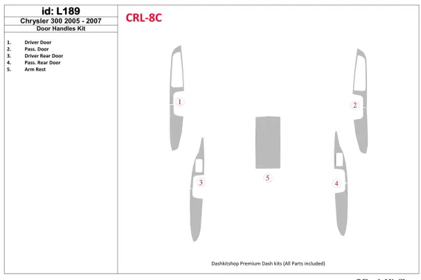 Chrysler 300 2005-2007 Deurgrepen Interieur BD Dash Trim Kit - 1 Chrysler 300 2005-2007 Deurgrepen Interieur BD Dash Trim Kit - 1