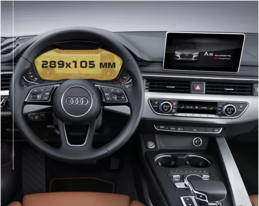 Audi A5 (F5) Pre-facelift 2016 - 2020 Digital Speedometer Audi Virtual Cockpit 12" ExtraShield Screeen Protector - 1