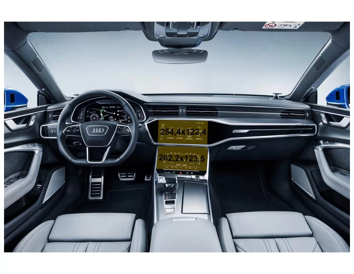 Audi A7 II (4K) 2017 - Present Multimedia + Climate-Control 10,2-8,6" ExtraShield Screeen Protector - 1