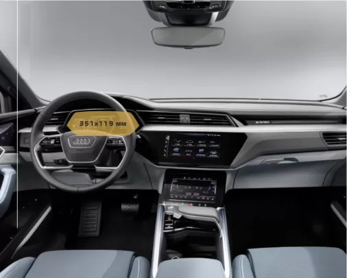 Audi E-tron GT (RS) 2021 - Present Digital Speedometer 12,3" ExtraShield Screeen Protector - 1 - Interior Dash Trim Kit