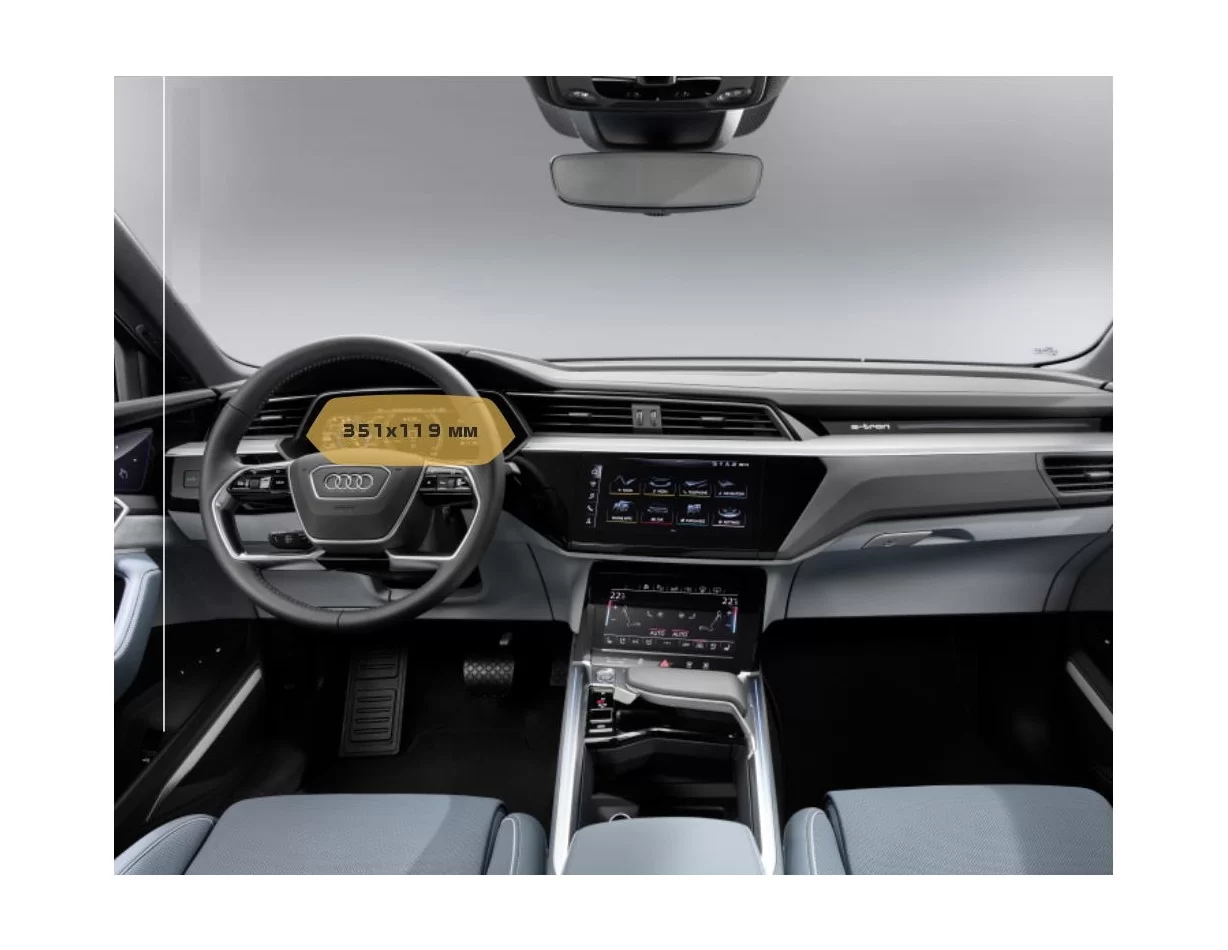 Audi E-tron GT (RS) 2021 - Present Digital Speedometer 12,3" ExtraShield Screeen Protector - 1 - Interior Dash Trim Kit