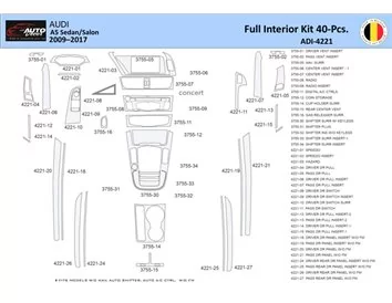 Audi A5 2008–2016 Intérieur WHZ Kit de décoration de tableau de bord 40 pièces - 1