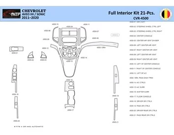 Chevrolet Aveo T300 2012–2020 Intérieur WHZ Kit de garniture de tableau de bord 21 pièces - 1