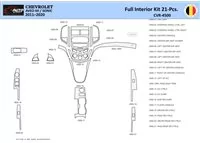 Chevrolet Aveo T300 2012–2020 Intérieur WHZ Kit de garniture de tableau de bord 21 pièces - 1
