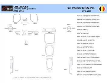 Chevrolet Camaro 2010-2015 Interieur WHZ Dashboard trim kit 22 delig - 1