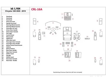 Chrysler 300 2008-UP Komt overeen met de originele kleur Interieur BD Dash Trim Kit - 1