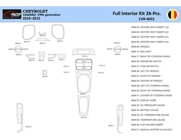Chevrolet Camaro 2010-2015 Interieur WHZ Dashboard trim kit 26 delig - 1
