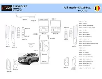 Chevrolet Traverse 2013-2017 Intérieur WHZ Kit de garniture de tableau de bord 22 pièces - 1